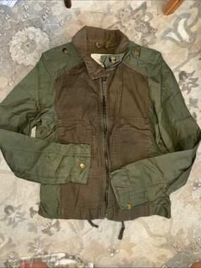 Lucky Brand Two-Tone Olive & Dark Brown Utility Jacket